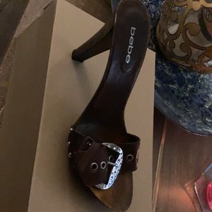 Bebe sandals. Like new. Brown leather